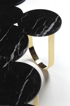  Barberini Gunnell Coffee table or center table in black Marquinia marble and polished brass Italy - 1441966