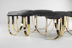  Barberini Gunnell Coffee table or center table in black Marquinia marble and polished brass Italy - 1441969