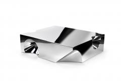  Barberini Gunnell Coffee table square in stainless steel chrome effect sculpture made in Italy - 1441930