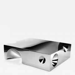  Barberini Gunnell Coffee table square in stainless steel chrome effect sculpture made in Italy - 1444429