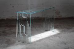  Barberini Gunnell Console in clear glass engraved pattern made in Italy - 1449686