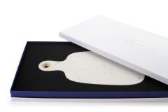  Barberini Gunnell Cutting Board Platter Serveware White Carrara Marble and Brass Inlay Italy - 3914349