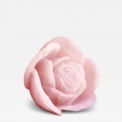  Barberini Gunnell Decorative Sculpture Ornament Rose Blossom Solid Block Rose Quartz Hand Carved - 3907491