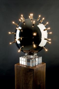  Barberini Gunnell Lamp in polished stainless steel chrome effect sphere table lamp Italy - 1449152