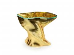  Barberini Gunnell Sculptural side table made in polished stainless steel 24 kt gold plated - 3492249