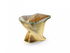  Barberini Gunnell Sculptural side table made in polished stainless steel 24 kt gold plated - 3492257