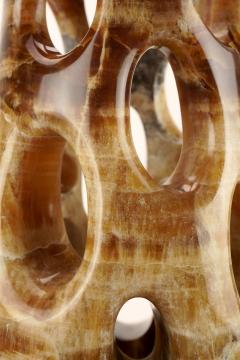  Barberini Gunnell Sculptural vase PV04 in Amber Onyx by Barberini Gunnell - 3876296