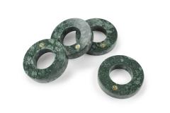  Barberini Gunnell Serviette Rings Set Tableware Imperial Green Marble Brass Inlay Collectible - 3921469