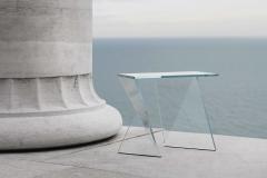  Barberini Gunnell Side table or bedside in clear crystal glass square made in Italy - 1440735