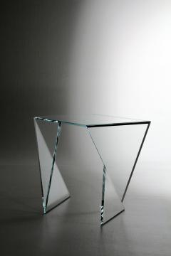  Barberini Gunnell Side table or bedside in clear crystal glass square made in Italy - 1440792