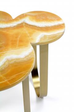  Barberini Gunnell Side table or bedside in orange onyx and brass made in Italy - 1441999