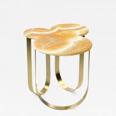  Barberini Gunnell Side table or bedside in orange onyx and brass made in Italy - 1456104