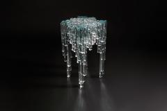  Barberini Gunnell Side table or bedside square top clear crystal glass sculpture made in Italy - 1442058