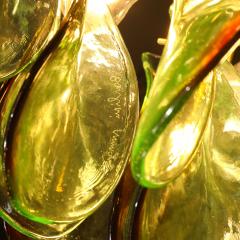  Barbini Mid Century Signed Barbini Hand Blown Murano Peacock Glass Chandelier - 4745178