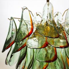  Barbini Mid Century Signed Barbini Hand Blown Murano Peacock Glass Chandelier - 4745179