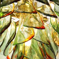  Barbini Mid Century Signed Barbini Hand Blown Murano Peacock Glass Chandelier - 4745225