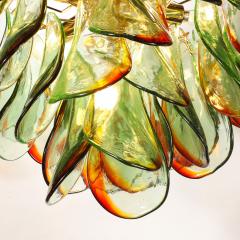  Barbini Mid Century Signed Barbini Hand Blown Murano Peacock Glass Chandelier - 4745238