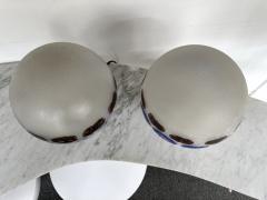  Barbini Pair of Murano Glass Saturn Lamps by Barbini Italy 1970s - 3671383