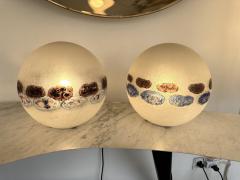  Barbini Pair of Murano Glass Saturn Lamps by Barbini Italy 1970s - 3671390