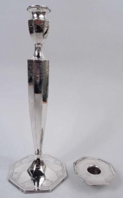  Barbour Silver Company Pair of JE Caldwell Edwardian Classical Sterling Silver Candlesticks - 3769918