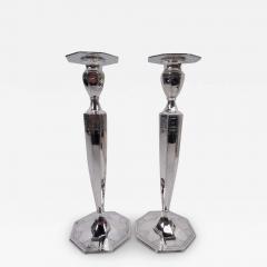  Barbour Silver Company Pair of JE Caldwell Edwardian Classical Sterling Silver Candlesticks - 3781538