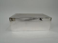  Barnard Sons Large Antique English Art Deco Sterling Silver Cigar Box 1930 - 3757426