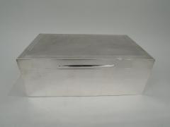  Barnard Sons Large Antique English Art Deco Sterling Silver Cigar Box 1930 - 3757428
