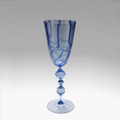  Barovier Seguso Ferro Large Chalice by Artistica Barovier with Blue Decoration 1920s Italy - 3111214