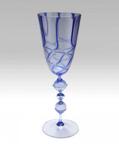  Barovier Seguso Ferro Large Chalice by Artistica Barovier with Blue Decoration 1920s Italy - 3111226