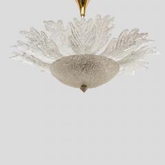  Barovier Toso 1940s Ceiling Light Leaves Murano Glass Chandelier - 3604987