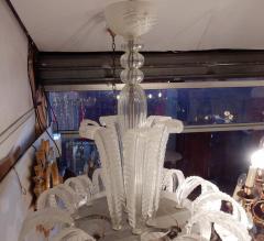  Barovier Toso 1950 1970 Chandelier Barovier y Toso Model Jet of Water to Murano - 2323270