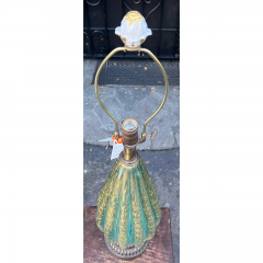  Barovier Toso 1950 s Barovier Toso Murano Blue Green Gold Italian Art Glass Table Lamp - 2936251