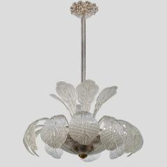  Barovier Toso 1950s Italian ceiling light clear blown patterned glass by Barovier e Toso - 4190192