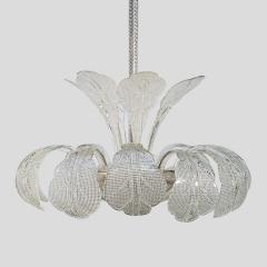  Barovier Toso 1950s Italian ceiling light clear blown patterned glass by Barovier e Toso - 4190194