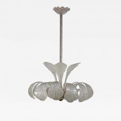  Barovier Toso 1950s Italian ceiling light clear blown patterned glass by Barovier e Toso - 4191271