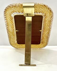  Barovier Toso 2000 Barovier Toso Italian Gold Crystal Twisted Murano Glass Brass Picture Frame - 3052851