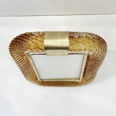  Barovier Toso 2000 Barovier Toso Italian Gold Crystal Twisted Murano Glass Brass Picture Frame - 3052852