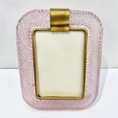  Barovier Toso 2000 Barovier Toso Italian Pink Crystal Twisted Murano Glass Brass Picture Frame - 2687111