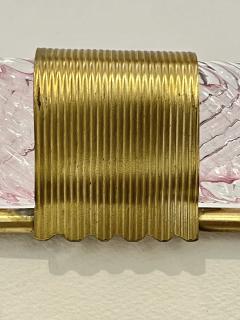  Barovier Toso 2000 Barovier Toso Italian Pink Crystal Twisted Murano Glass Brass Picture Frame - 2687114