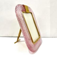  Barovier Toso 2000 Barovier Toso Italian Pink Crystal Twisted Murano Glass Brass Picture Frame - 2885864
