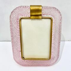  Barovier Toso 2000 Barovier Toso Italian Pink Crystal Twisted Murano Glass Brass Picture Frame - 2885865