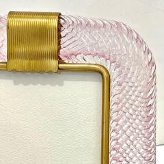  Barovier Toso 2000 Barovier Toso Italian Pink Crystal Twisted Murano Glass Brass Picture Frame - 2885867