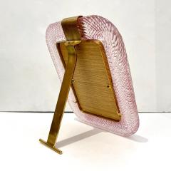  Barovier Toso 2000 Barovier Toso Italian Pink Crystal Twisted Murano Glass Brass Picture Frame - 2885868