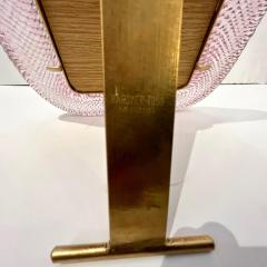  Barovier Toso 2000 Barovier Toso Italian Pink Crystal Twisted Murano Glass Brass Picture Frame - 2885869