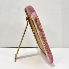  Barovier Toso 2000 Barovier Toso Italian Pink Crystal Twisted Murano Glass Brass Picture Frame - 2885870