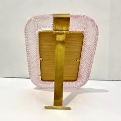  Barovier Toso 2000 Barovier Toso Italian Pink Crystal Twisted Murano Glass Brass Picture Frame - 2885871