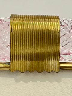  Barovier Toso 2000 Barovier Toso Italian Pink Crystal Twisted Murano Glass Brass Picture Frame - 2885872