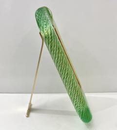  Barovier Toso 2000s Barovier Toso Italian Chartreuse Green Murano Glass Brass Picture Frame - 3052884