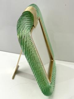  Barovier Toso 2000s Barovier Toso Italian Chartreuse Green Murano Glass Brass Picture Frame - 3052886