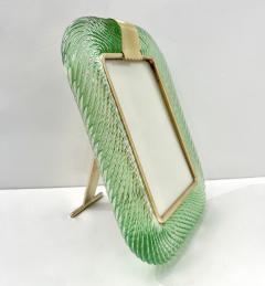  Barovier Toso 2000s Barovier Toso Italian Chartreuse Green Murano Glass Brass Picture Frame - 3052893